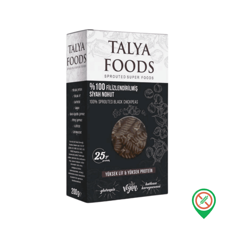 Talya Foods 100 Filizlenmis Siyah Nohut Makarnasi 200 gr