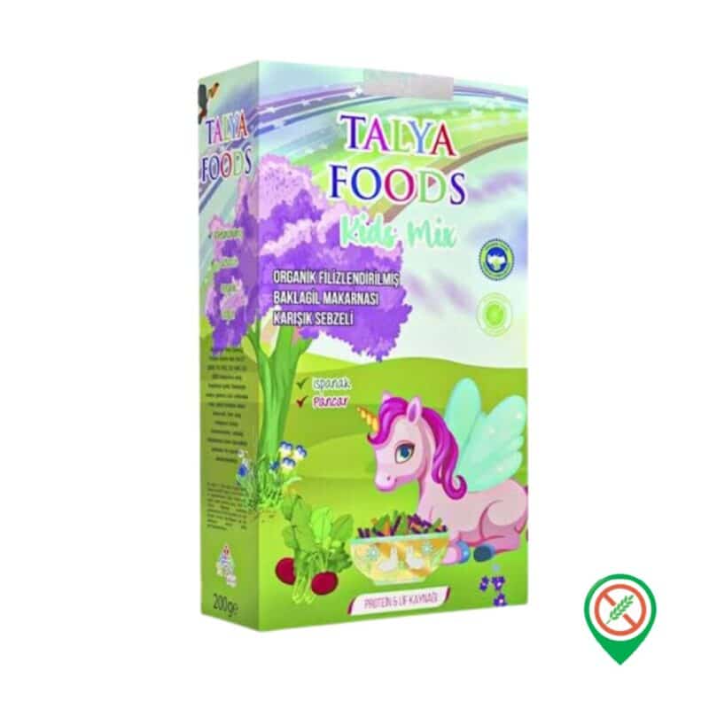 Talya Foods Kids Mix Organik Filizlendirilmis Ispanak Pancar Makarnasi 200 gr